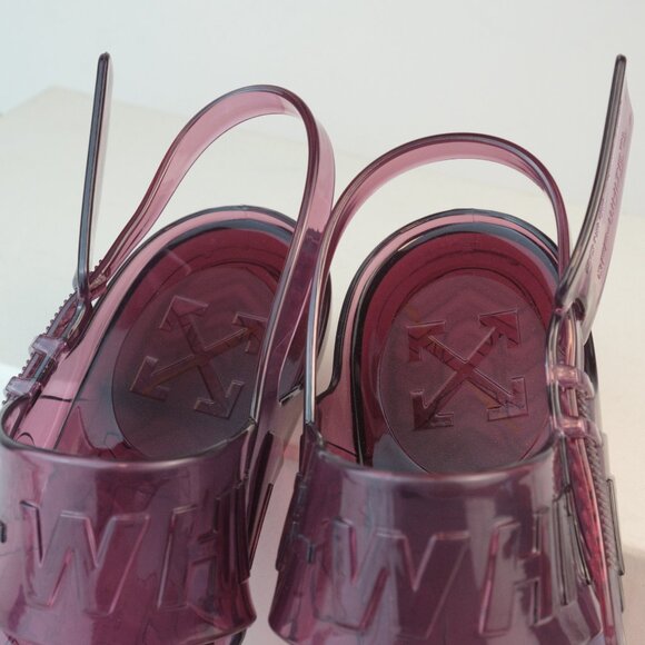 Off-White ℅ Virgil Abloh Logo Slingback Jelly Sandals, Lavender, EU 42 - Picture 4 of 12